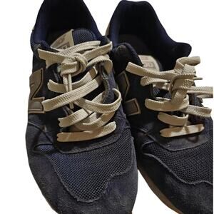 Vintage NEW BALANCE Size 9 Men NB 500 Navy Blue Suede Mesh Gum Sole GM500ST